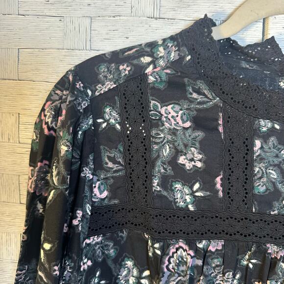 Lane Bryant womens blouse cottagecore eyelet ribbon embroidered bohemian plus SZ - Picture 3 of 10